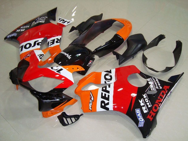Großhandel Honda CBR600 F4i Motorrad Verkleidung 2004-2007 - Orange Weiss Rot Glanzendes Schwarz Repsol