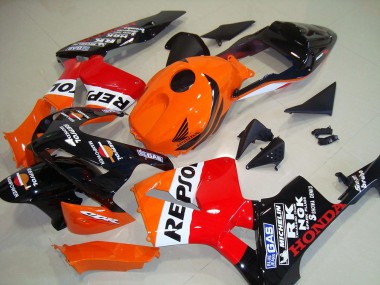 Großhandel Honda CBR600RR Motorrad Verkleidungen Kit 2003-2004 - Orange Weiss Rot Glanzendes Schwarz Repsol