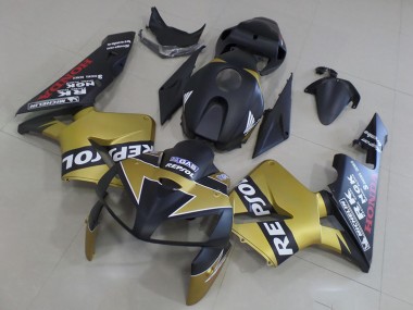 Großhandel Honda CBR600RR Motorrad Verkleidung 2005-2006 - Matt Schwarz Gold Repsol