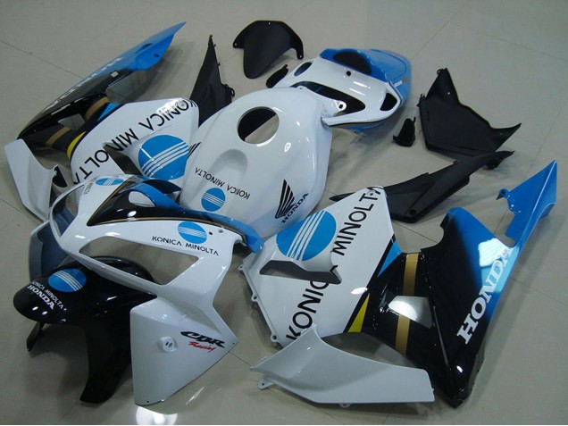 Großhandel Honda CBR600RR Motorrad Verkleidung 2005-2006 - Weiss Blau Glanzendes Schwarz Konica Minolta