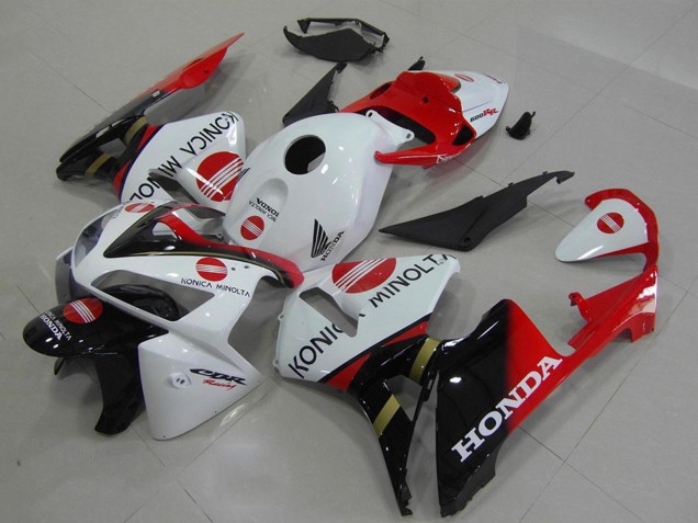 Großhandel Honda CBR600RR Motorrad Verkleidung 2005-2006 - Weiss Rot Glanzendes Schwarz Konica Minolta