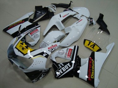 Großhandel Honda CBR900RR 919 Motorrad Verkleidung 1998-1999 - Weiss Gelb Glanzendes Schwarz Playboy 14
