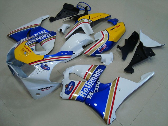 Großhandel Honda CBR900RR 919 Motorrad Verkleidung 1998-1999 - Weiss Blau Gelb Rothmans