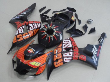 Großhandel Honda CBR1000RR Motorrad Verkleidung 2006-2007 - Matt Schwarz Orange Rossi 46