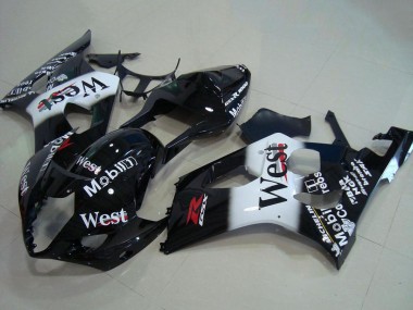 Großhandel Suzuki GSXR 1000 Motorrad Verkleidung 2003-2004 - Glanzendes Schwarz Weiss West Rot