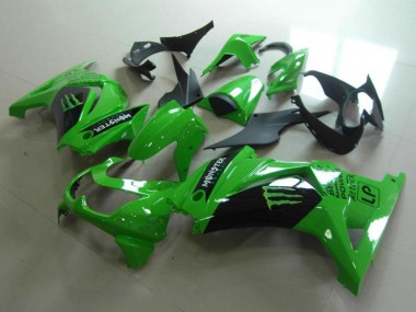 Großhandel Kawasaki ZX250R Motorrad Verkleidung 2008-2012 - Grun Glanzendes Schwarz Monster