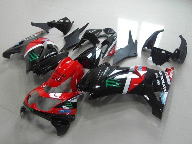 Großhandel Kawasaki ZX250R Motorrad Verkleidung 2008-2012 - Glanzendes Schwarz Rot Weiss Grun Monster Motul