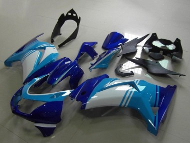 Großhandel Kawasaki ZX250R Motorrad Verkleidung 2008-2012 - Hellblau Weiss Dunkel Blau