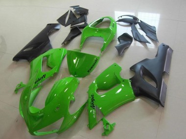 Großhandel Kawasaki ZX6R Motorrad Verkleidung 2005-2006 - Grun Matt Schwarz