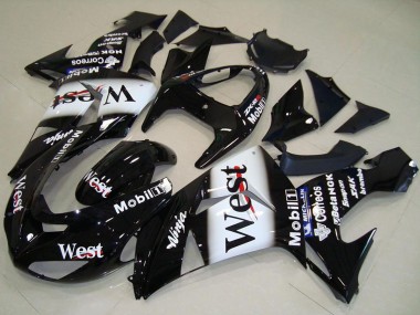 Großhandel Kawasaki ZX10R Motorrad Verkleidung 2006-2007 - Glanzendes Schwarz Weiss West