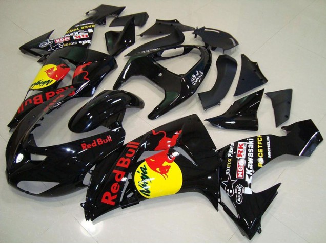 Großhandel Kawasaki ZX10R Motorrad Verkleidung 2006-2007 - Glanzendes Schwarz Gelb Red Bull