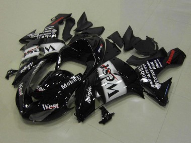 Großhandel Kawasaki ZX10R Motorrad Verkleidung 2006-2007 - Glanzendes Schwarz Weiss West Rot
