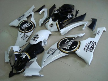 Großhandel Yamaha YZF R6 Motorrad Verkleidung 2008-2016 - Weiss Glanzendes Schwarz Lucky Strike Motul Michelin 34