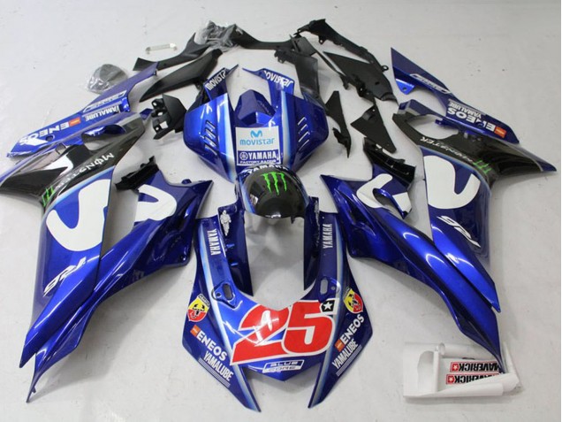 Großhandel Yamaha YZF R6 Motorrad Verkleidung 2017-2023 - Weiss Blau Grun Monster MoviStar