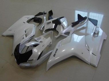 Großhandel Ducati 848 Motorrad Verkleidung 2007-2014 - Glanzendes Weiss