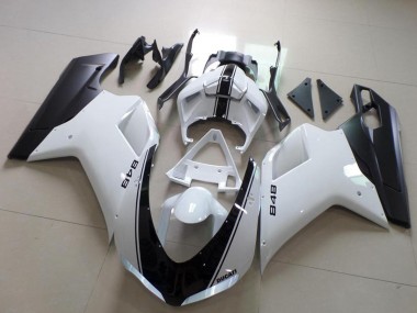Großhandel Ducati 848 Motorrad Verkleidung 2007-2014 - Weiss Matt Schwarz