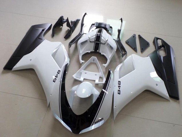 Großhandel Ducati 848 Motorrad Verkleidung 2007-2014 - Weiss Matt Schwarz