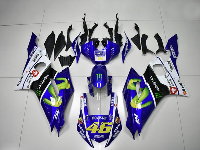 Großhandel Yamaha YZF R6 Motorrad Verkleidung 2017-2023 - Weiss Blau Schwarz Grun Monster MoviStar 46