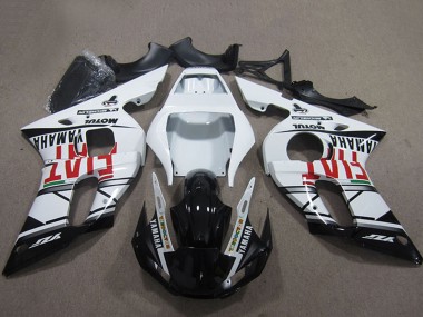 Großhandel Yamaha YZF R6 Motorrad Verkleidung 1998-2002 - Weiss Glanzendes Schwarz Fiat Motul Michelin