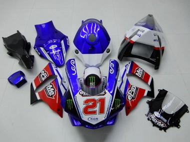 Großhandel Yamaha YZF R1 Motorrad Verkleidung 2015-2019 - Weiss Blau Rot Schwarz Grun Monster 21