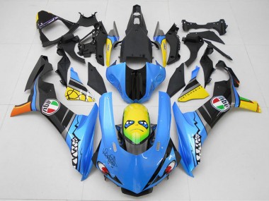Großhandel Yamaha YZF R1 Motorrad Verkleidung Kit 2015-2019 - Blau Gelb Hai
