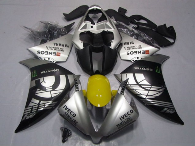 Großhandel Yamaha YZF R1 Motorrad Verkleidung 2012-2014 - Silber Schwarz IVECO Yamalube ENEOS Monster