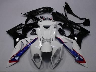 Großhandel BMW S1000RR Motorrad Verkleidung 2009-2014 - Weiss Blau Glanzendes Schwarz