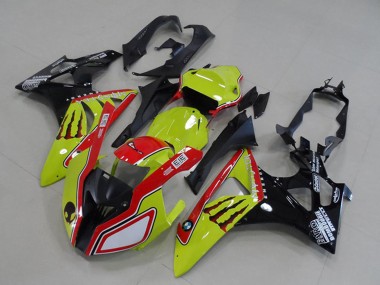 Großhandel BMW S1000RR Motorrad Verkleidung 2009-2014 - Neon Gelb Rot Glanzendes Schwarz Monster