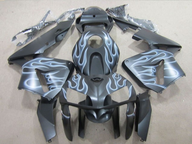 Großhandel Honda CBR600RR Motorrad Verkleidung 2005-2006 - Matt Schwarz Silber Flamme