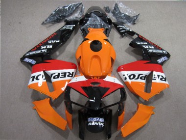 Großhandel Honda CBR600RR Motorrad Verkleidungen Kit 2005-2006 - Orange Weiss Rot Glanzendes Schwarz Repsol