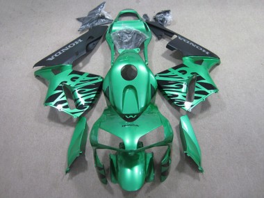 Großhandel Honda CBR600RR Motorrad Verkleidung 2007-2008 - Grun Glanzendes Schwarz Flamme