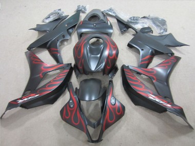 Großhandel Honda CBR600RR Motorrad Verkleidung 2007-2008 - Matt Schwarz Rot Flamme