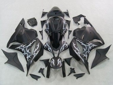 Großhandel Honda CBR600RR Motorrad Verkleidung 2007-2008 - Matt Schwarz Silber Flamme