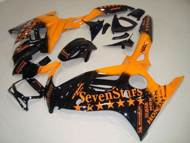Großhandel Honda CBR600 F3 Motorrad Verkleidung 1995-1996 - Orange Glanzendes Schwarz SevenStars