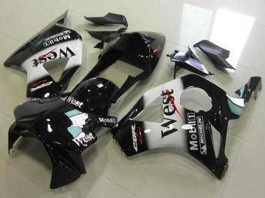 Großhandel Honda CBR900RR 954 Motorrad Verkleidung 2002-2003 - Glanzendes Schwarz Weiss West