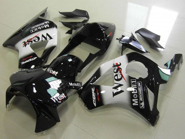 Großhandel Honda CBR900RR 954 Motorrad Verkleidung 2002-2003 - Glanzendes Schwarz Weiss West