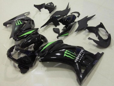 Großhandel Kawasaki ZX250R Motorrad Verkleidung 2008-2012 - Glanzendes Schwarz Grun Monster Energy