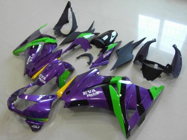 Großhandel Kawasaki ZX250R Motorrad Verkleidung 2008-2012 - Lila Grun Gelb Schwarz EVA Rennen