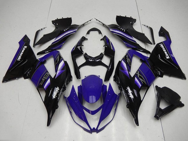 Großhandel Kawasaki ZX6R Motorrad Verkleidung Kit 2013-2018 - Blau Glanzendes Schwarz