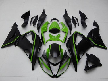 Großhandel Kawasaki ZX6R Motorrad Verkleidung 2013-2018 - Grun Matt Schwarz