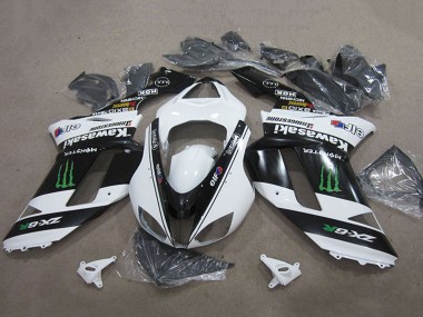 Großhandel Kawasaki ZX6R Motorrad Verkleidung 2007-2008 - Schwarz Weiss Monster