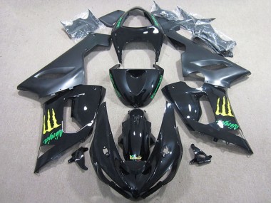 Großhandel Kawasaki ZX6R Motorrad Verkleidung 2005-2006 - Glanzendes Schwarz Gelb Monster