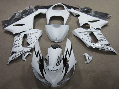 Großhandel Kawasaki ZX6R Motorrad Verkleidung Kit 2005-2006 - Weiss Schwarz
