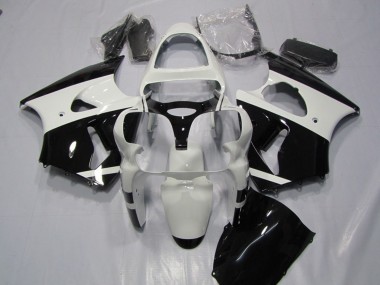 Großhandel Kawasaki ZX6R Motorrad Verkleidung 2000-2002 - Weiss Glanzendes Schwarz
