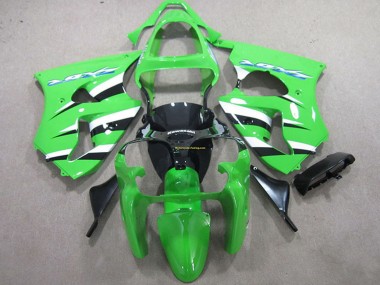 Großhandel Kawasaki ZX6R Motorrad Verkleidung Kit 2000-2002 - Grun Weiss Schwarz