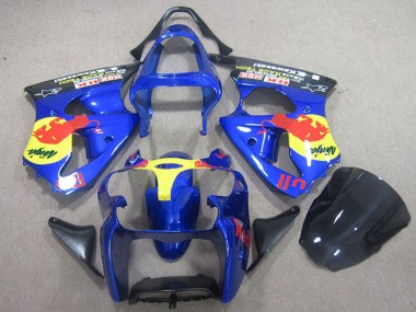 Großhandel Kawasaki ZX6R Motorrad Verkleidung 2000-2002 - Blau Gelb Red Bull