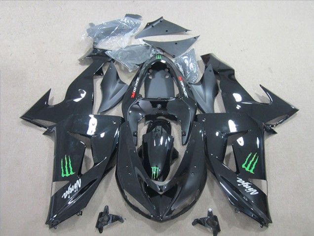 Großhandel Kawasaki ZX10R Motorrad Verkleidung 2006-2007 - Glanzendes Schwarz Grun Monster