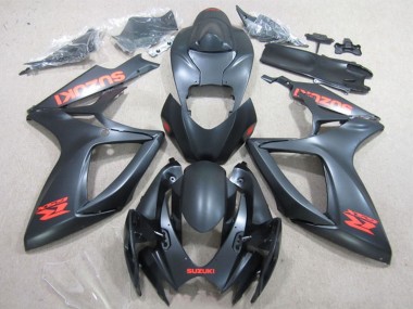 Großhandel Suzuki GSXR 600 Motorrad Verkleidung 2006-2007 - Matt Schwarz Rot Aufkleber