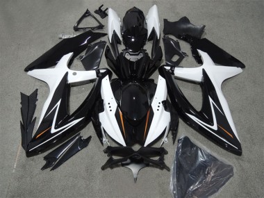 Großhandel Suzuki GSXR 600 Motorrad Verkleidung 2008-2010 - Weiss Glanzendes Schwarz