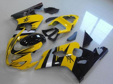 Großhandel Suzuki GSXR 750 Abs Motorrad Verkleidungen 2004-2005 - Gelb Silber Schwarz
